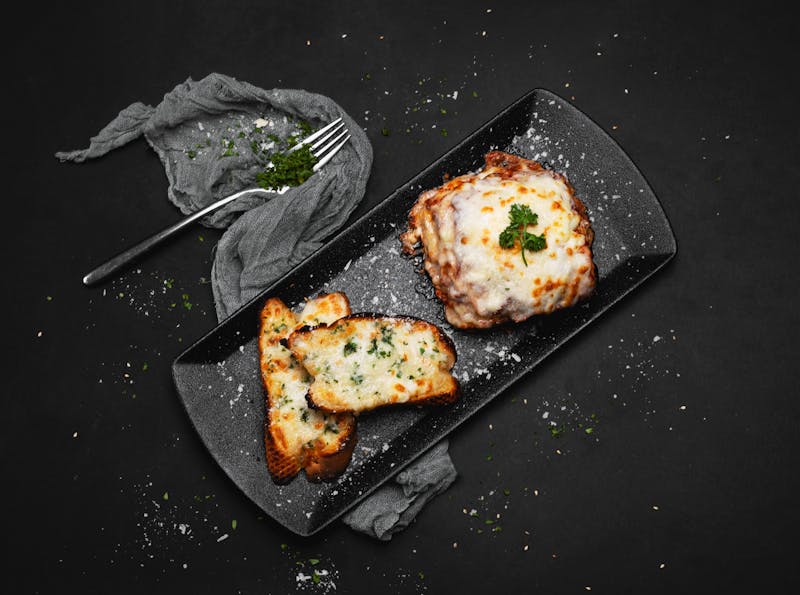 Garlic Bread with herbs and melted cheese starter